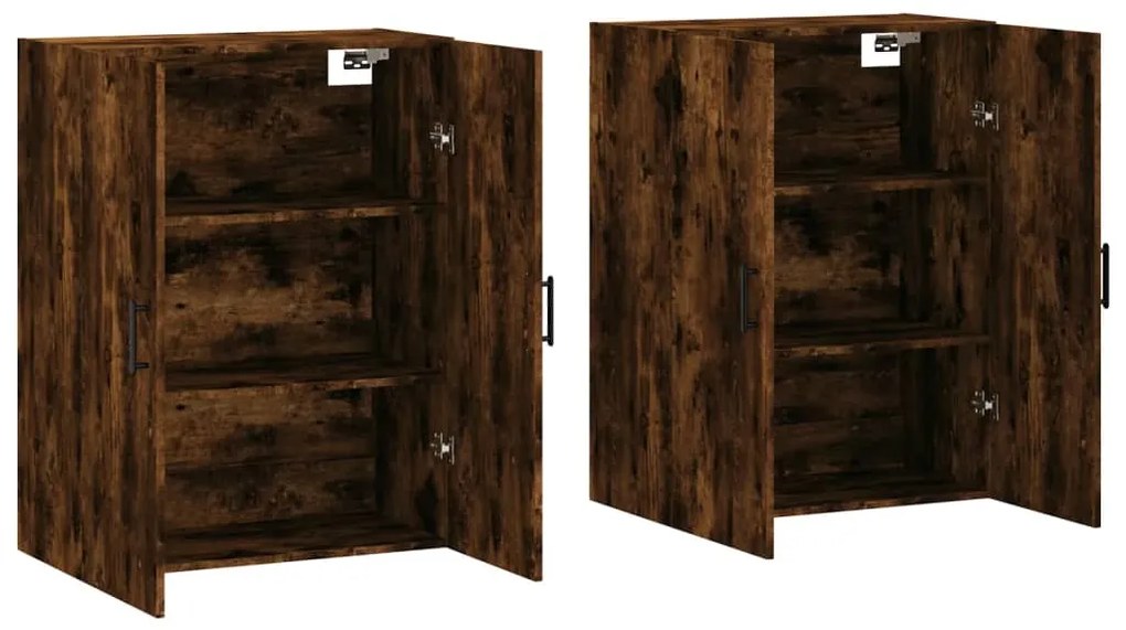 vidaXL Ντουλάπια Τοίχου 2 τεμ. Καπνιστή Δρυς 69,5 x 34 x 90 εκ.