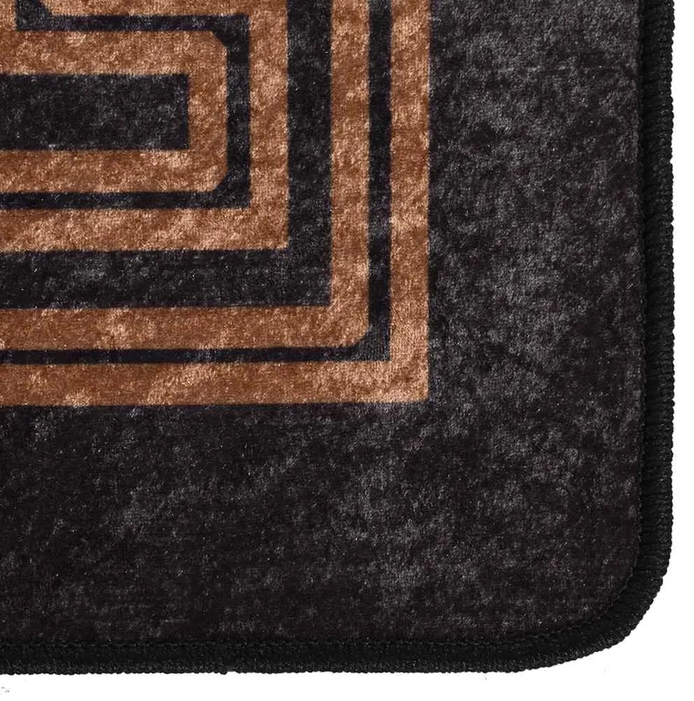 vidaXL Χαλί Πλενόμενο Αντιολισθητικό Μαύρο / Χρυσό 120 x 180 εκ.