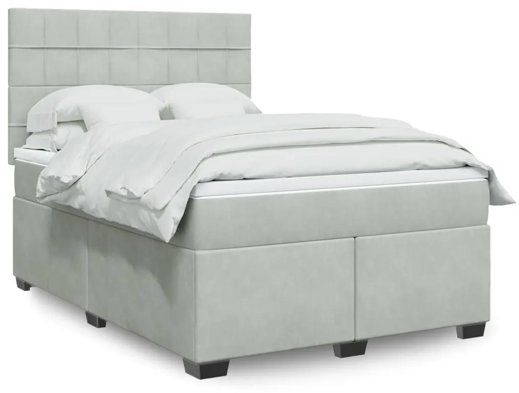 ΚΡΕΒΑΤΙ BOXSPRING ΜΕ ΣΤΡΩΜΑ ΑΝΟΙΧΤΟ ΓΚΡΙ 160X200 ΕΚ. ΒΕΛΟΥΔΙΝΟ 3293254