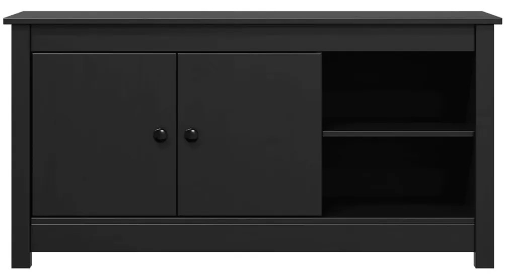 vidaXL Έπιπλο Τηλεόρασης Μαύρο 103x36,5x52 εκ. από Μασίφ Ξύλο Πεύκου