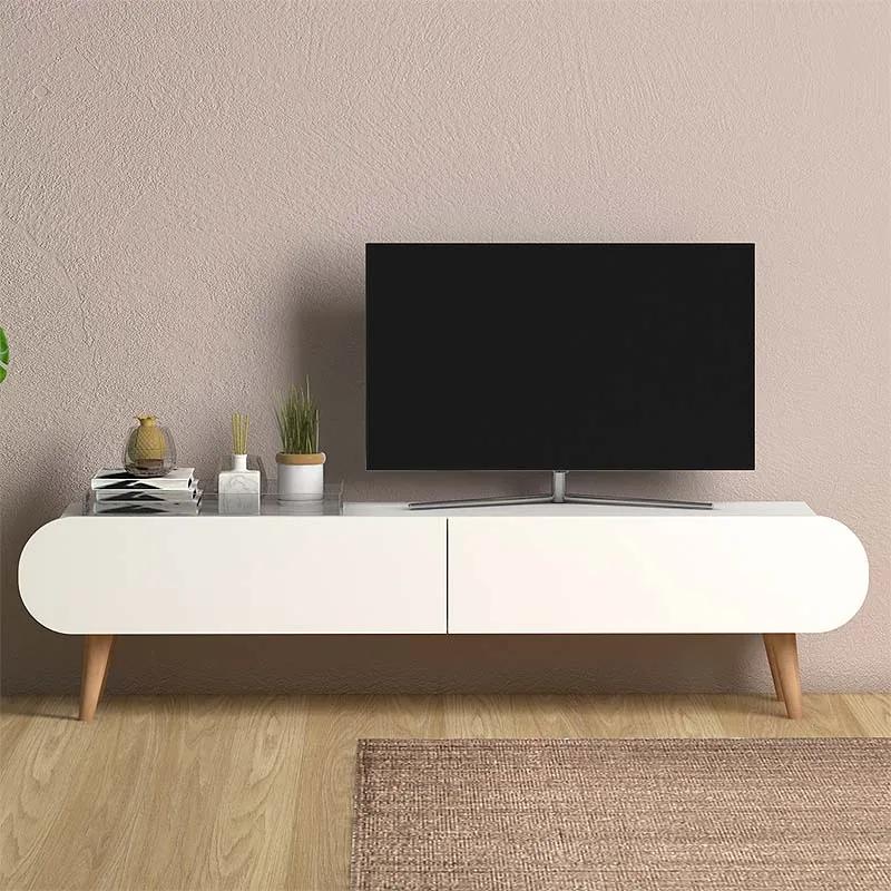 Έπιπλο τηλεόρασης Lotus Megapap χρώμα λευκό 120x30x40εκ. - Μελαμίνη - GP022-0017,1