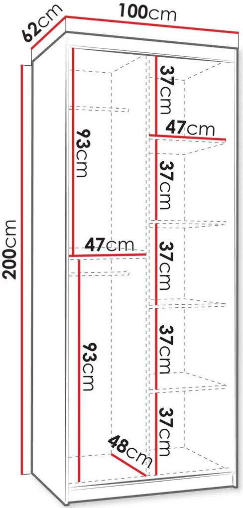 Ντουλάπα Wika 100 συρόμενη-Mauro