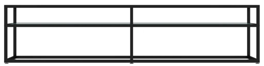 vidaXL Έπιπλο Τηλεόρασης Λευκό Όψη Μαρμάρου 180x40x40,5εκ Ψημένο Γυαλί