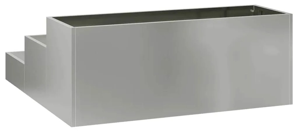 vidaXL Γλάστρα Κήπου Ασημί 90 x 90 x 35 εκ Γαλβανισμένος χάλυβας
