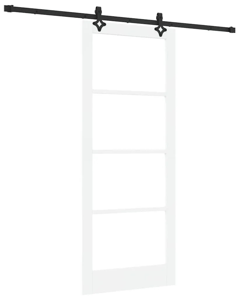 vidaXL Συρόμενη Πόρτα Χειροκίνητος Λευκό 86 x 211 cm Ξύλο και μέταλλο