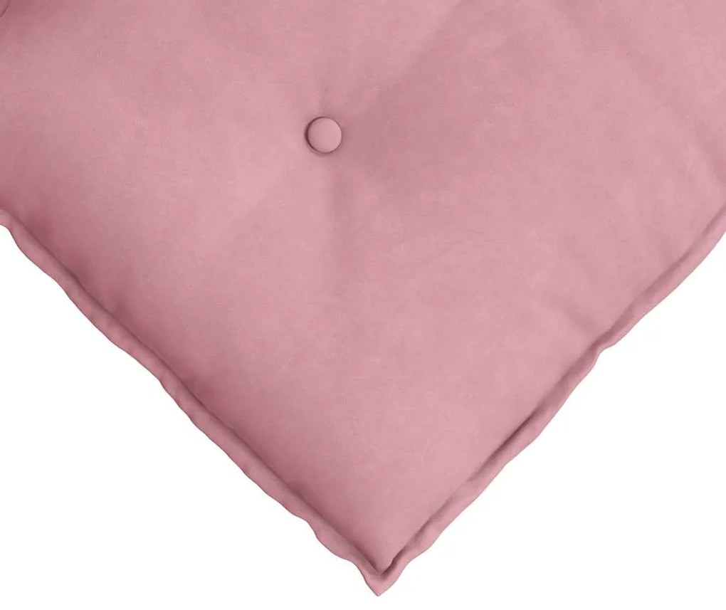 vidaXL Μαξιλάρι Πλάτης Ροζ 50 x 45 εκ. Υφασμάτινο Κορντουρά