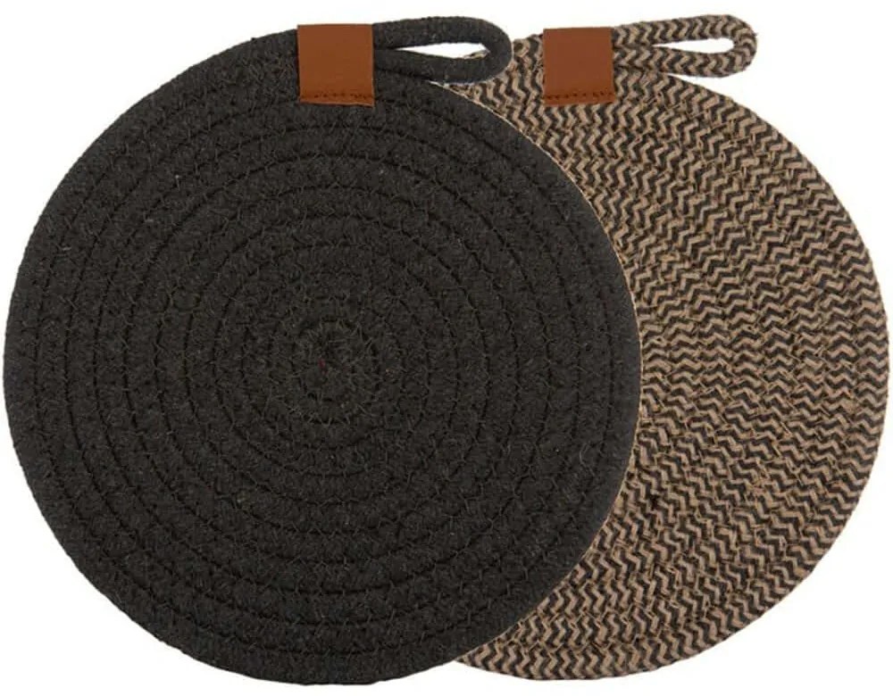 Σουπλά Nash (Σετ 2Τμχ) 40739 22cm Anthracite-Natural Ladelle Βαμβάκι,Jute