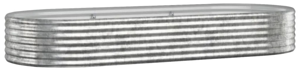 vidaXL Ζαρντινιέρα Ασημί 249x100x36 εκ. Γαλβανισμένος χάλυβας
