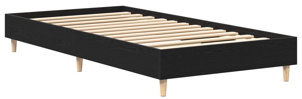 vidaXL Κρεβάτι 90x190 εκ. Μαύρη Δρυς από Ξύλο