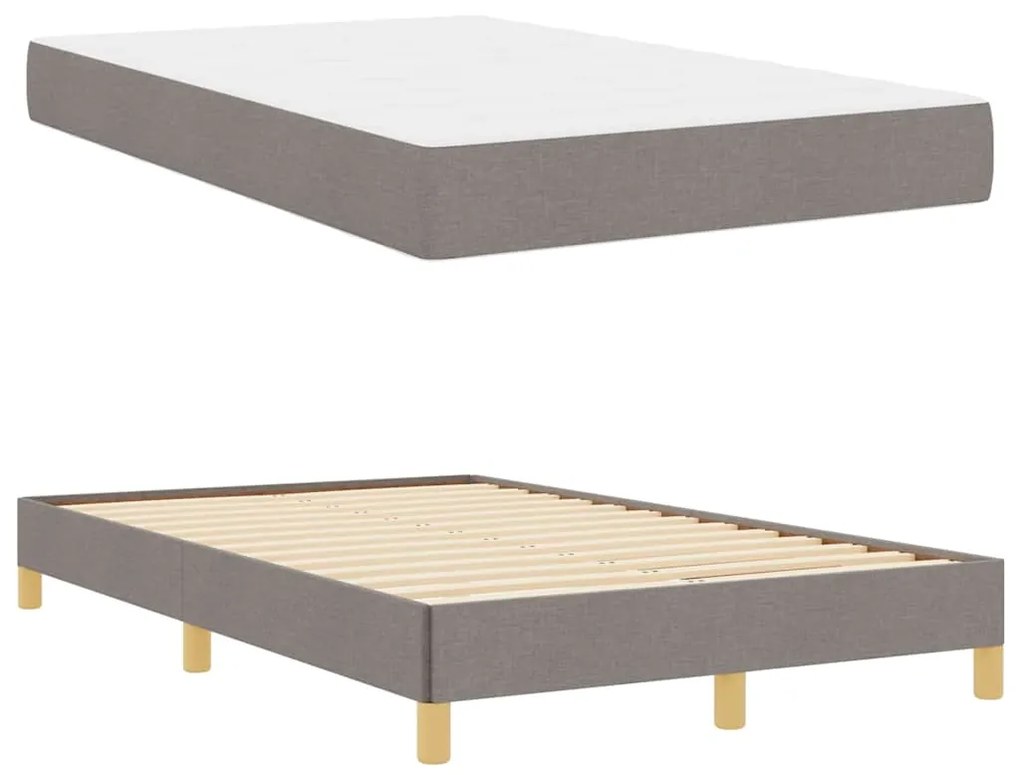 vidaXL Κρεβάτι με ελατήρια με στρώμα Taupe 120 x 200 cm ύφασμα