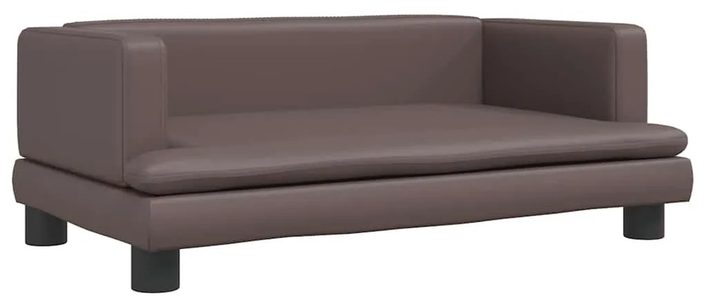vidaXL Καναπές Παιδικός Καφέ 80 x 45 x 30 εκ. από Συνθετικό Δέρμα