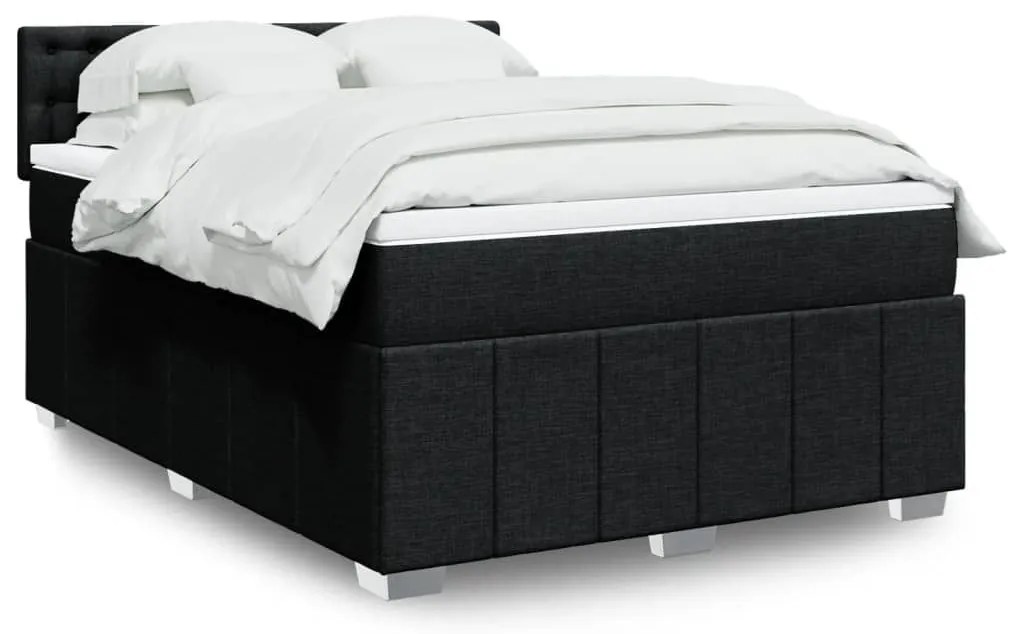 ΚΡΕΒΑΤΙ BOXSPRING ΜΕ ΣΤΡΩΜΑ ΜΑΥΡΟ 140X190 ΕΚ. ΥΦΑΣΜΑΤΙΝΟ 3287079