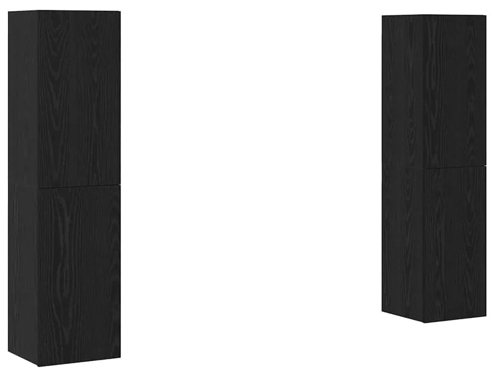 vidaXL Σύνολο Ντουλαπιών Τηλεόρασης Επιτοίχιο 4 pcs Μαύρη δρυς
