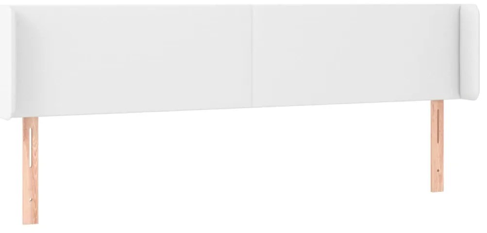 vidaXL Κεφαλάρι Κρεβατιού LED Λευκό 163x16x78/88 εκ. Συνθετ. Δέρμα