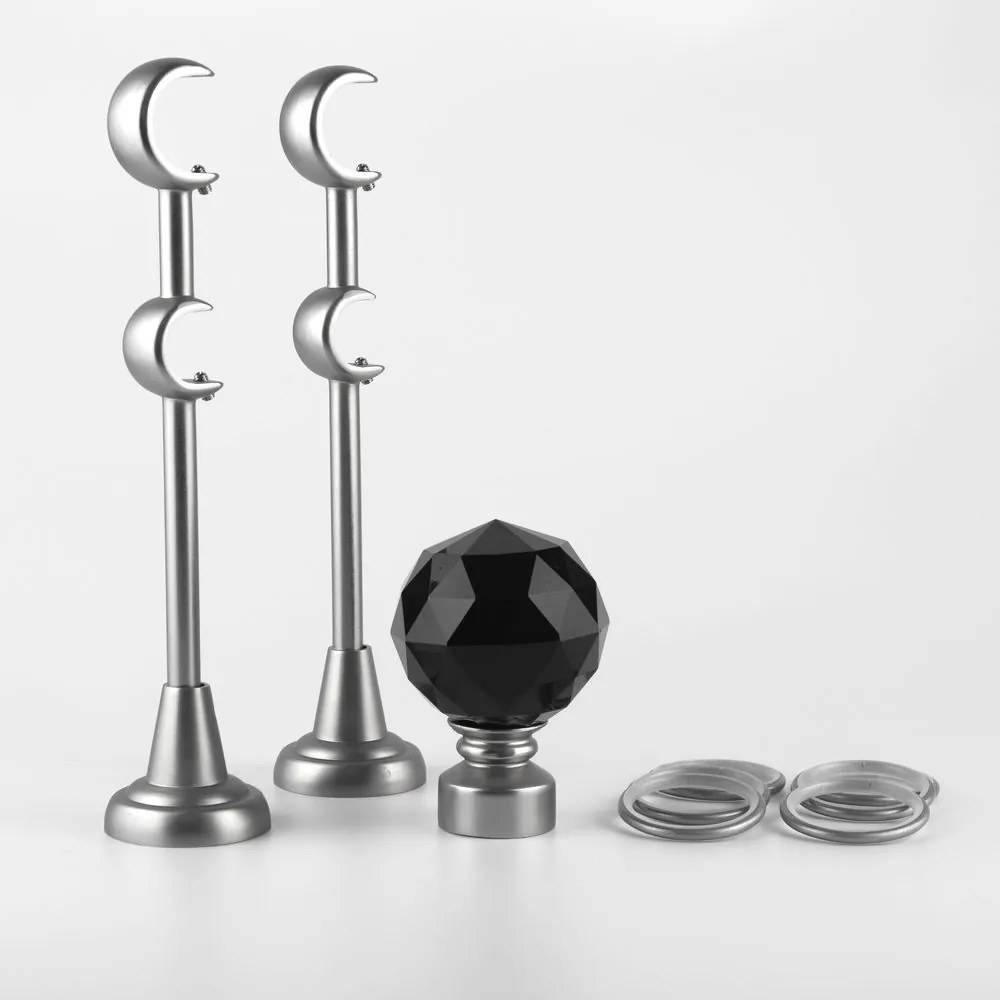 Κουρτινόβεργα διπλή twist Cristal Noir 25/19 – χρώμιο ματ - 360 cm