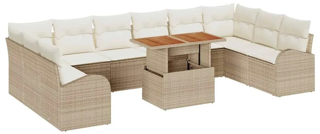 vidaXL Σετ Καναπέ Κήπου 11 pcs μπεζ και κρεμ 100 x 55 x 73 εκ