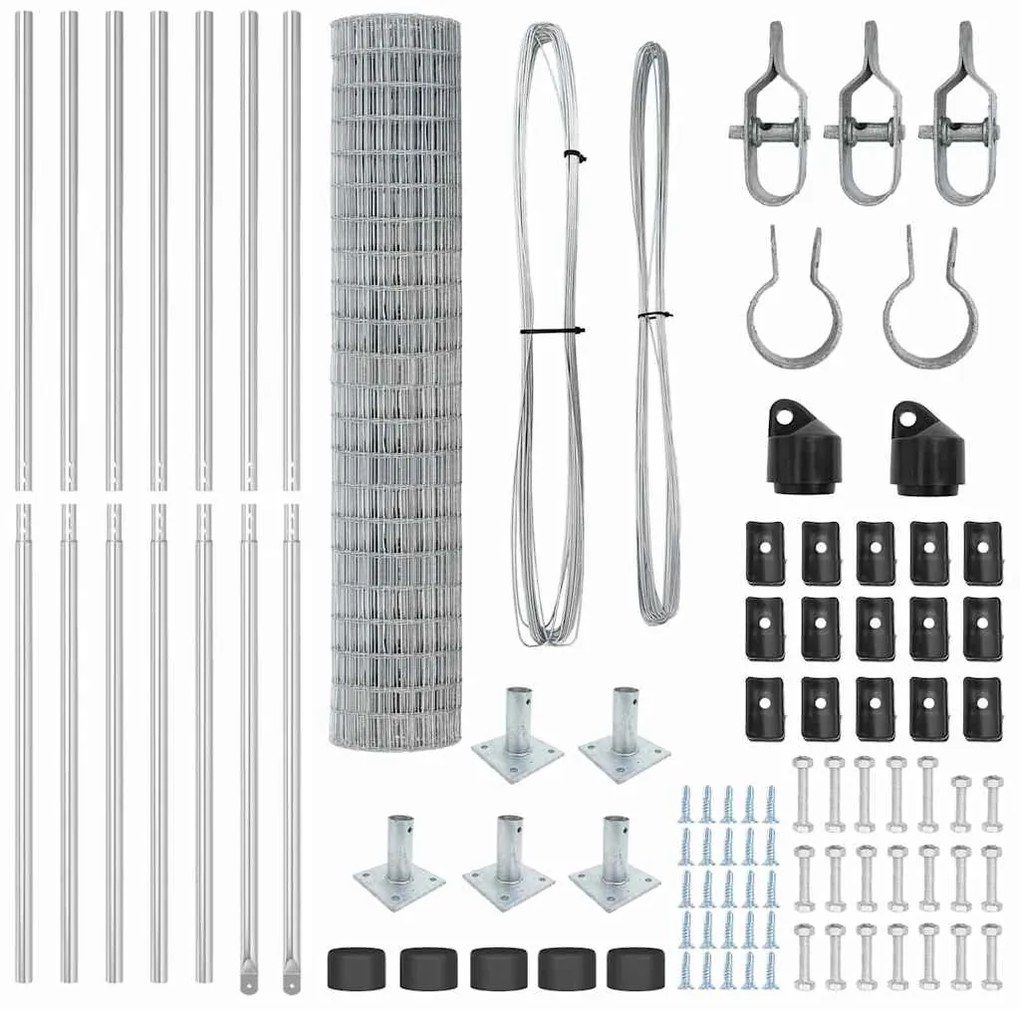 vidaXL Τεντώτο με στήριγμα Ασημί 1,4 x 10 m Ατσάλι