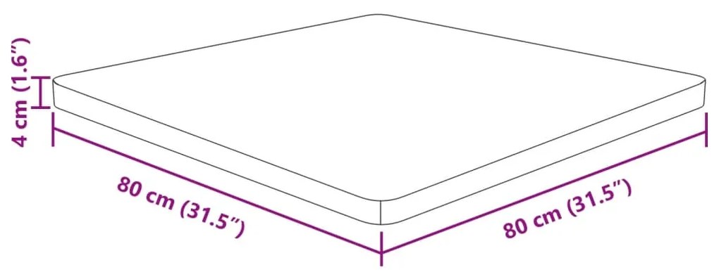vidaXL Επιφάνεια Τραπεζιού Τετράγωνη Σκ. Καφέ 80x80x4 εκ. Ξύλο Δρυς