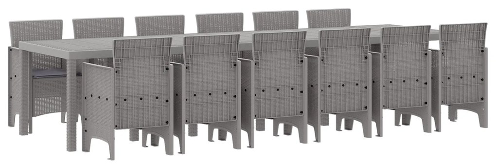 vidaXL Σετ Τραπεζαρίας Κήπου 13 pcs Ανοιχτό γκρι 12 Ατόμων