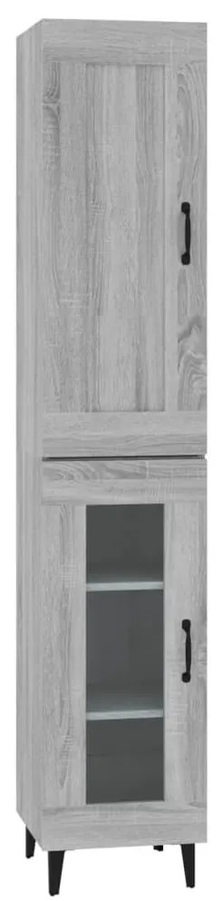vidaXL Ντουλάπι Γκρι Sonoma 35 x 34 x 180 εκ. από Επεξεργασμένο Ξύλο