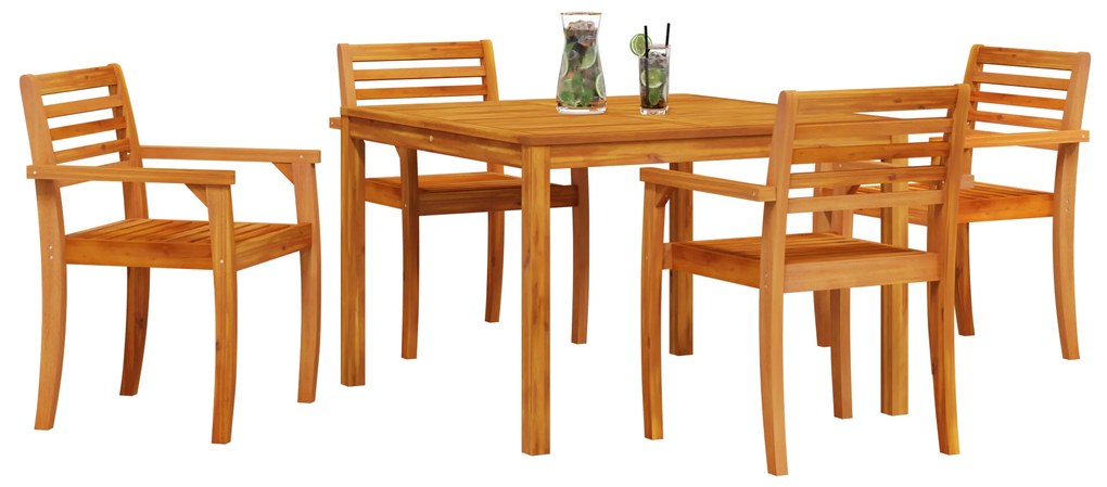 vidaXL Σετ Τραπεζαρίας Κήπου 5 pcs Καστανό 110 x 110 x 75 cm