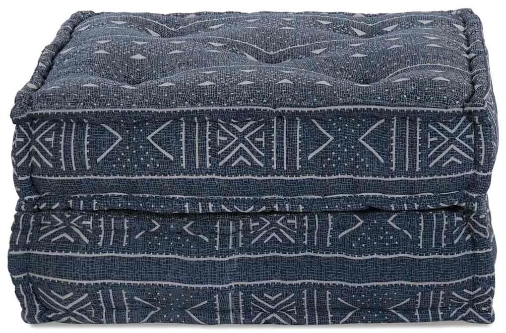 vidaXL Μοντέρνος πουφ Indigo 70x70x36 ύφασμα