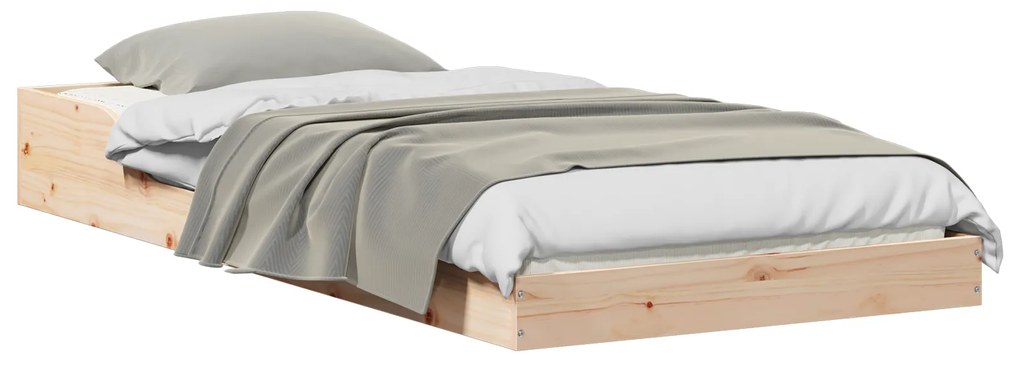 vidaXL Σκελετός Κρεβατιού Καφέ 90 x 200 cm Ξύλο πεύκου