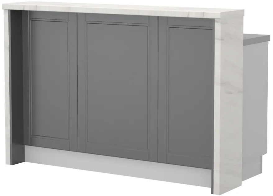 Πάγκος νησίδας Tahoma-Μήκος: 150 εκ.-Γραφίτης-White Marble