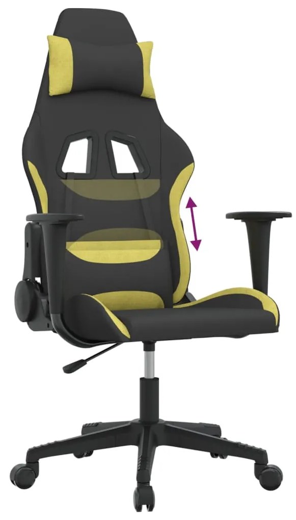 vidaXL Καρέκλα Gaming Μαύρο και Αν. Πράσινο Υφασμάτινη