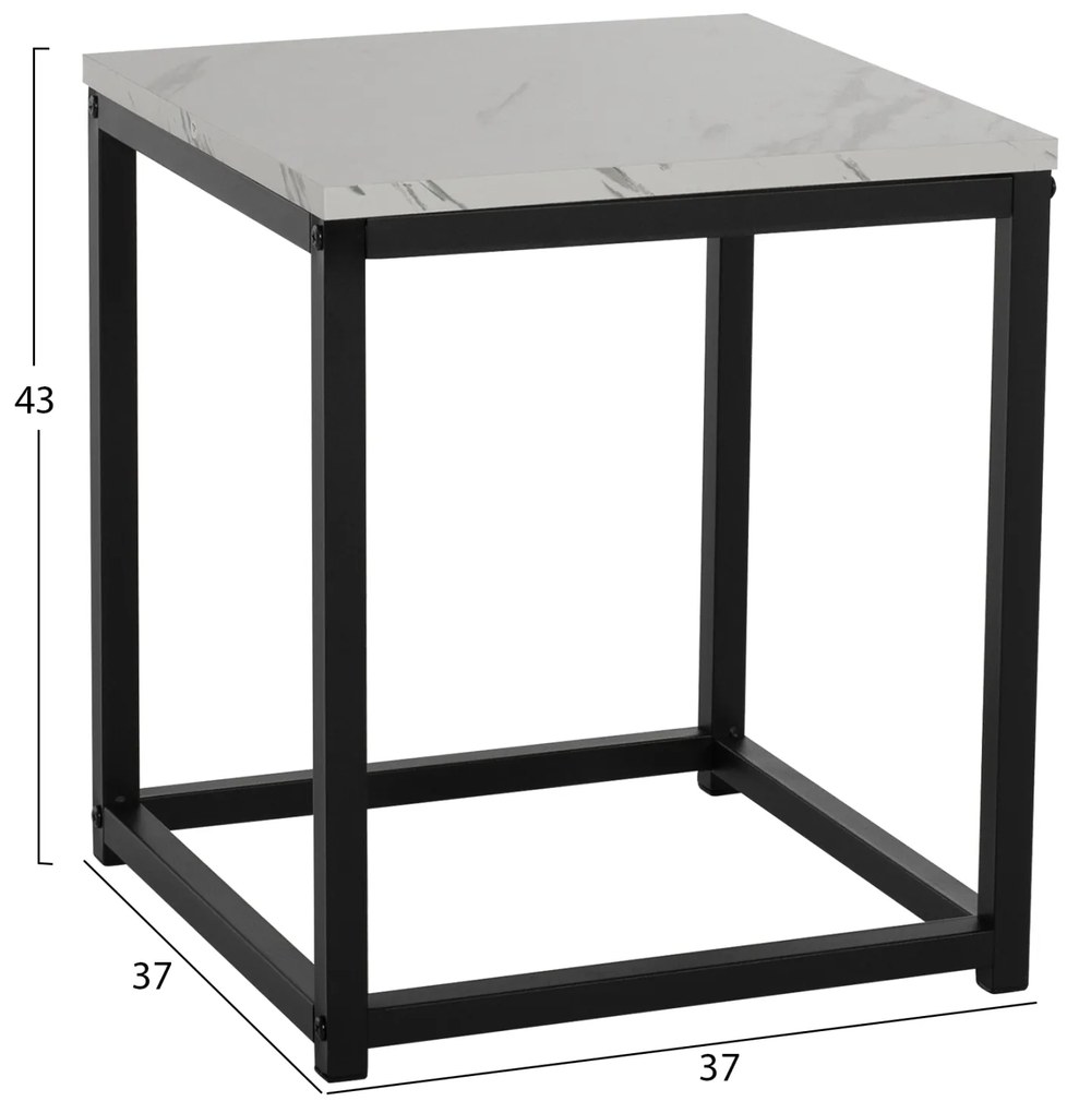 ΖΙΓΚΟΝ GRELAY 2 ΤΕΜ MDF ΟΨΗ ΜΑΡΜΑΡΟΥ &amp; ΜΕΤΑΛΛΟ HM8762.12 45Χ45Χ50εκ. &amp; 37Χ37Χ43 εκ. (1 Τεμμάχια)