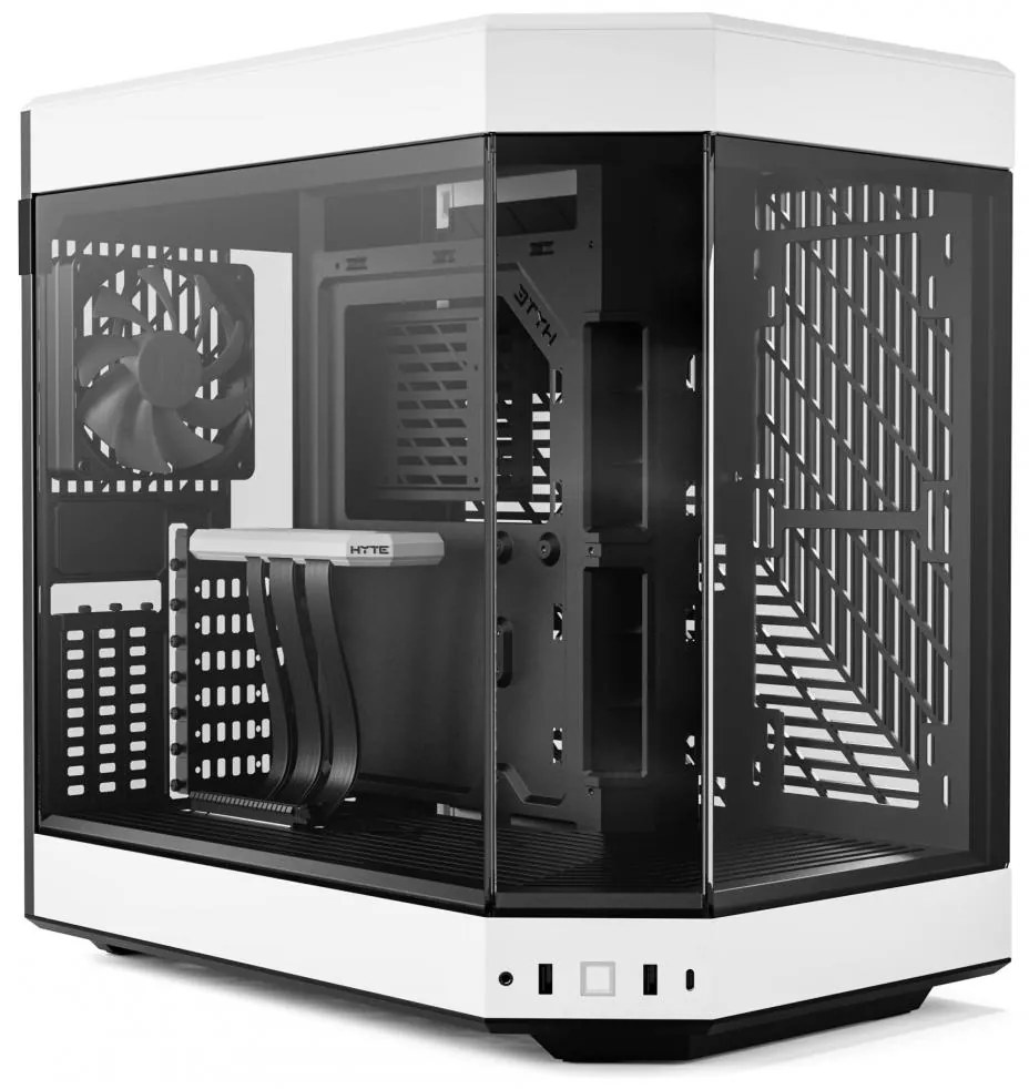 HYTE CS-HYTE-Y60-BW Gaming Midi Tower Κουτί Υπολογιστή με Πλαϊνό Παράθυρο, Μαύρο/Άσπρο