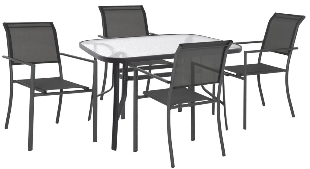 ΣΕΤ ΤΡΑΠΕΖΑΡΙΑΣ 5ΤΜΧ ΤΡΑΠΕΖΙ 120Χ70 & ΠΟΛΥΘΡΟΝΑ ΑΛΟΥΜΙΝΙΟΥ TEXTLINE ΓΚΡΙ FB911814 9996441