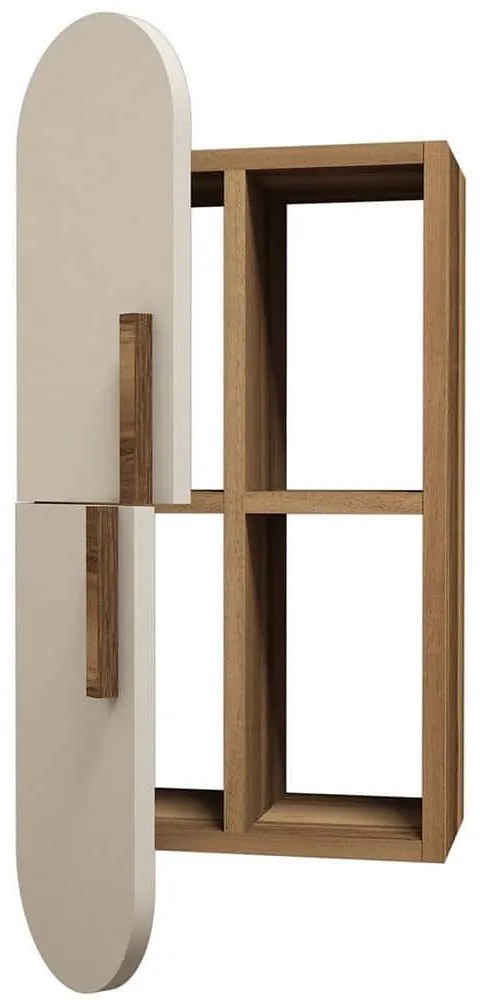 Ραφιέρα Τοίχου Rose 845HCT1606 35x22x80cm Walnut-Cream