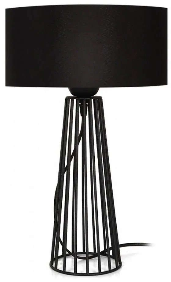 Επιτραπέζιο Φωτιστικό Filip 216725 E27 25x25x45cm Black Megapap Metal, Fabric