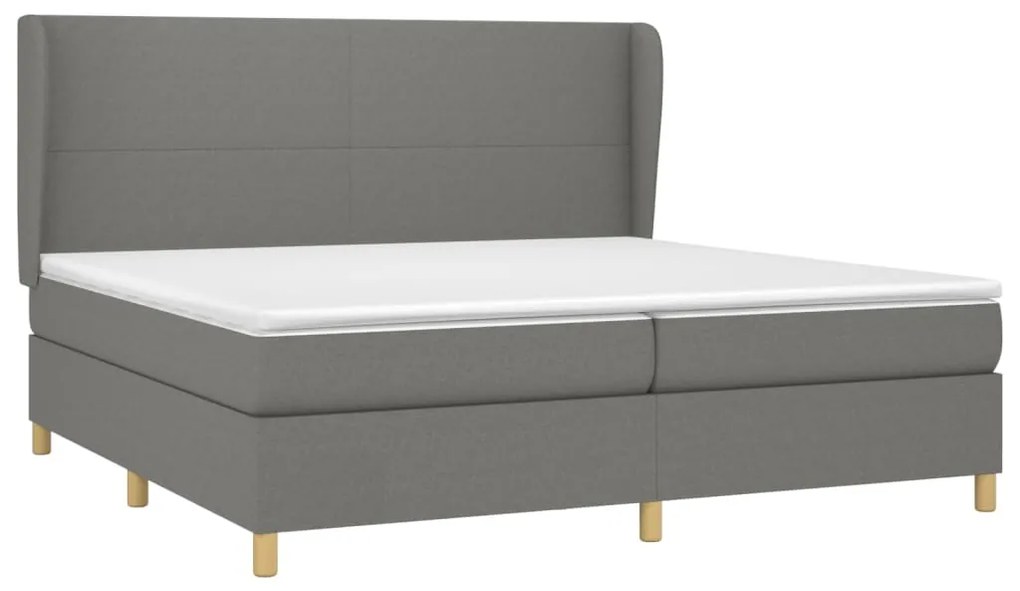 ΚΡΕΒΑΤΙ BOXSPRING ΜΕ ΣΤΡΩΜΑ ΣΚΟΥΡΟ ΓΚΡΙ 200X200 ΕΚ. ΥΦΑΣΜΑΤΙΝΟ 3128390