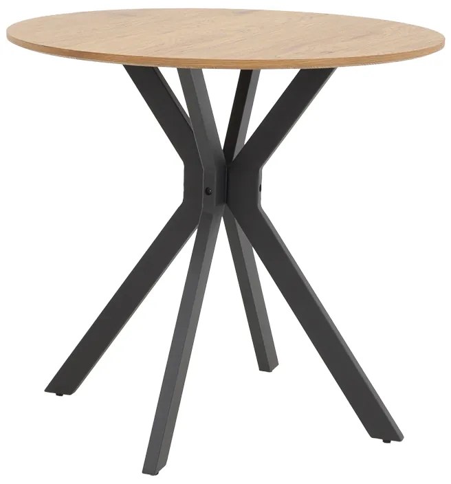 Intrahome Τραπέζι Xuson Intrahome φυσικό mdf-πόδι μαύρο μέταλλο Φ120x75εκ | SKU: INTRAPA-303111185