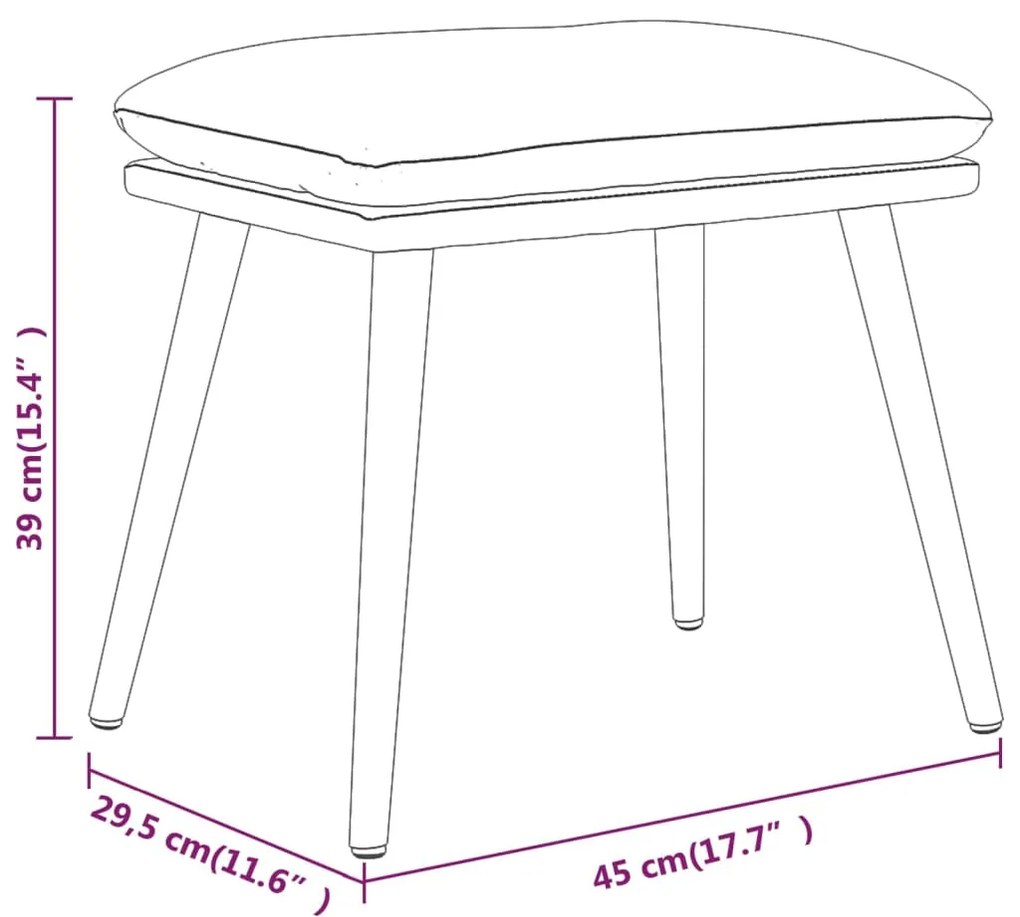 vidaXL Υποπόδιο Σκούρο Γκρι 45 x 29,5 x 39 εκ. Βελούδινο