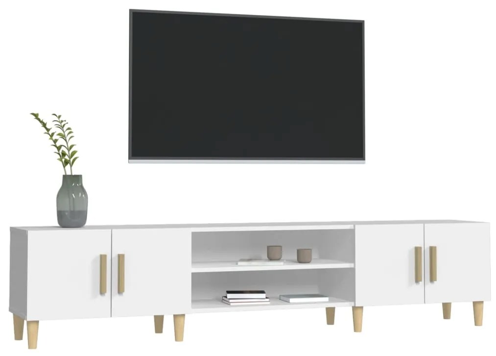vidaXL Έπιπλο Τηλεόρασης Λευκό 180 x 31,5 x 40 εκ. Επεξεργασμένο Ξύλο