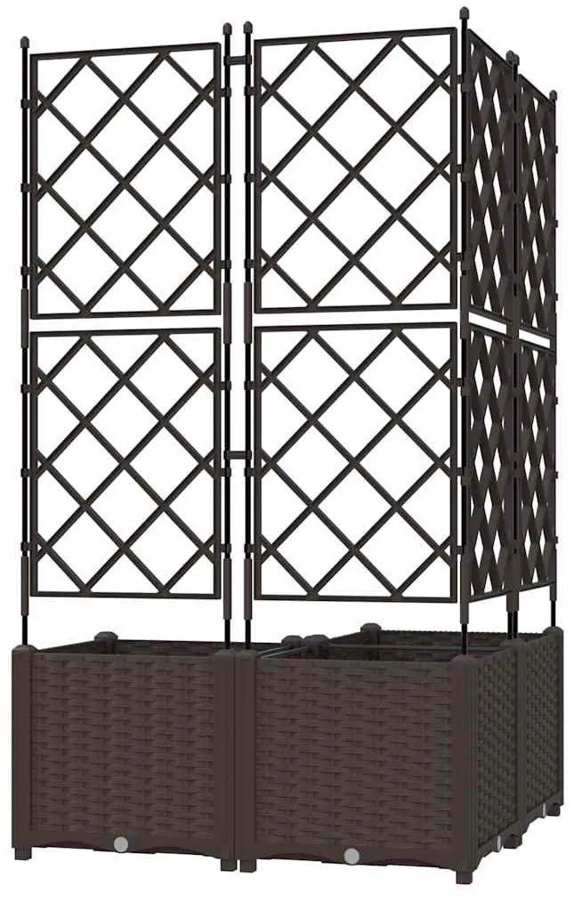 vidaXL Κηποτινάκι με Τρέλα 3 pcs Καφέ 80 x 80 x 143 εκ. PP