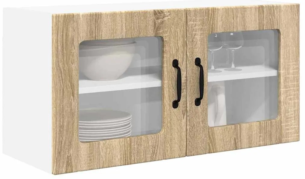 vidaXL Κρεμαστό ντουλάπι κουζίνας με ράφι Δρύς Sonoma 80 x 31 x 40 εκ