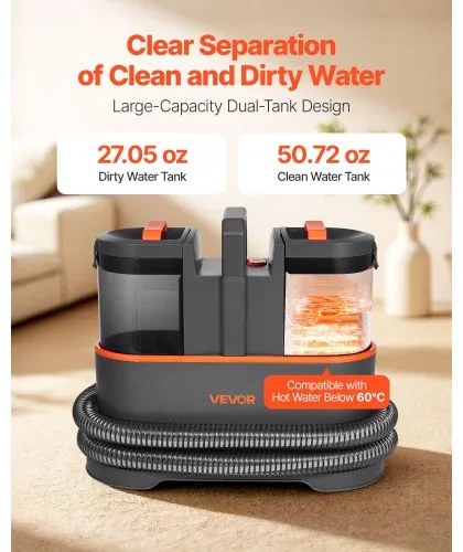 VEVOR Portable Carpet Cleaner Machine 11.5Kpa Upholstery Cleaner for Rug Car