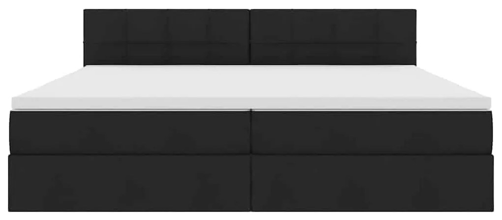 vidaXL Κρεβάτι με αποθηκευτικό χώρο και LED Μαύρο 200 x 200 cm