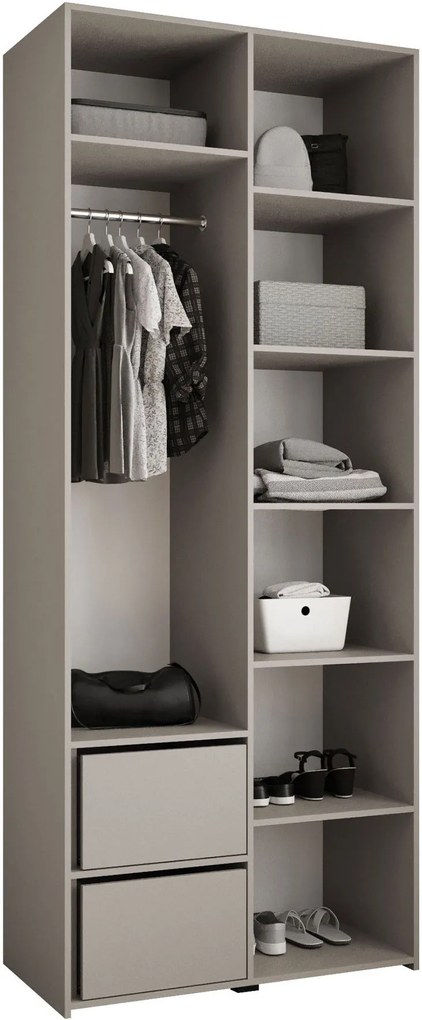 Ντουλάπα Como II 100 Δίφυλλη-Cashmere - Μαύρο