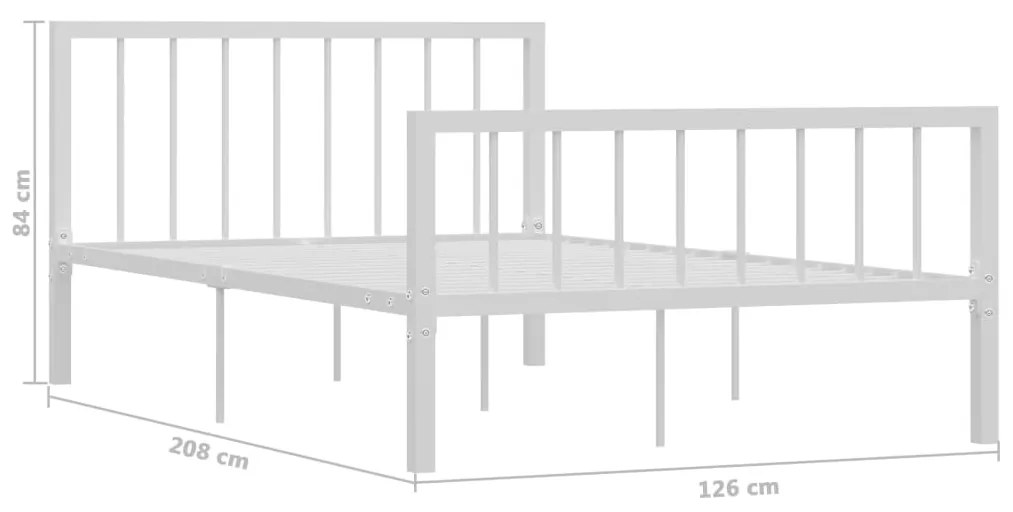 vidaXL Πλαίσιο Κρεβατιού Λευκό 120 x 200 εκ. Μεταλλικό