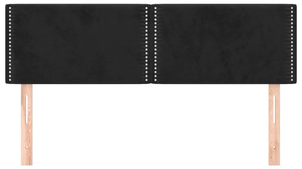 vidaXL Κεφαλάρια Κρεβατιού 2 τεμ. Μαύρα 72x5x78/88 εκ. Βελούδινα
