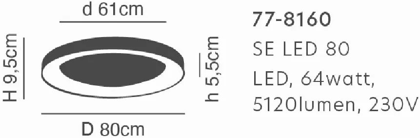 SE LED 80 AMAYA CEILING BRUSHED GOLD Δ3