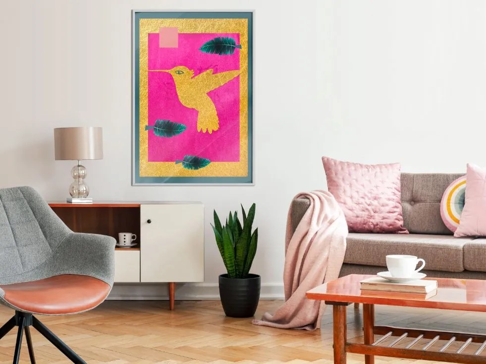 Αφίσα - Native American Hummingbird - 40x60 - Χρυσό - Με πασπαρτού