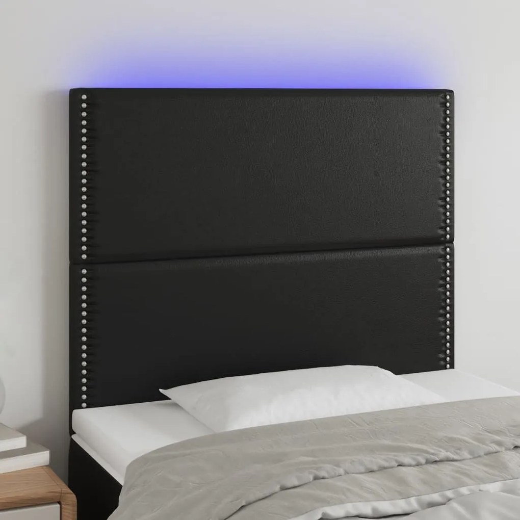 Κεφαλάρι Κρεβατιού LED Μαύρο 80x5x118/128 εκ 3122356