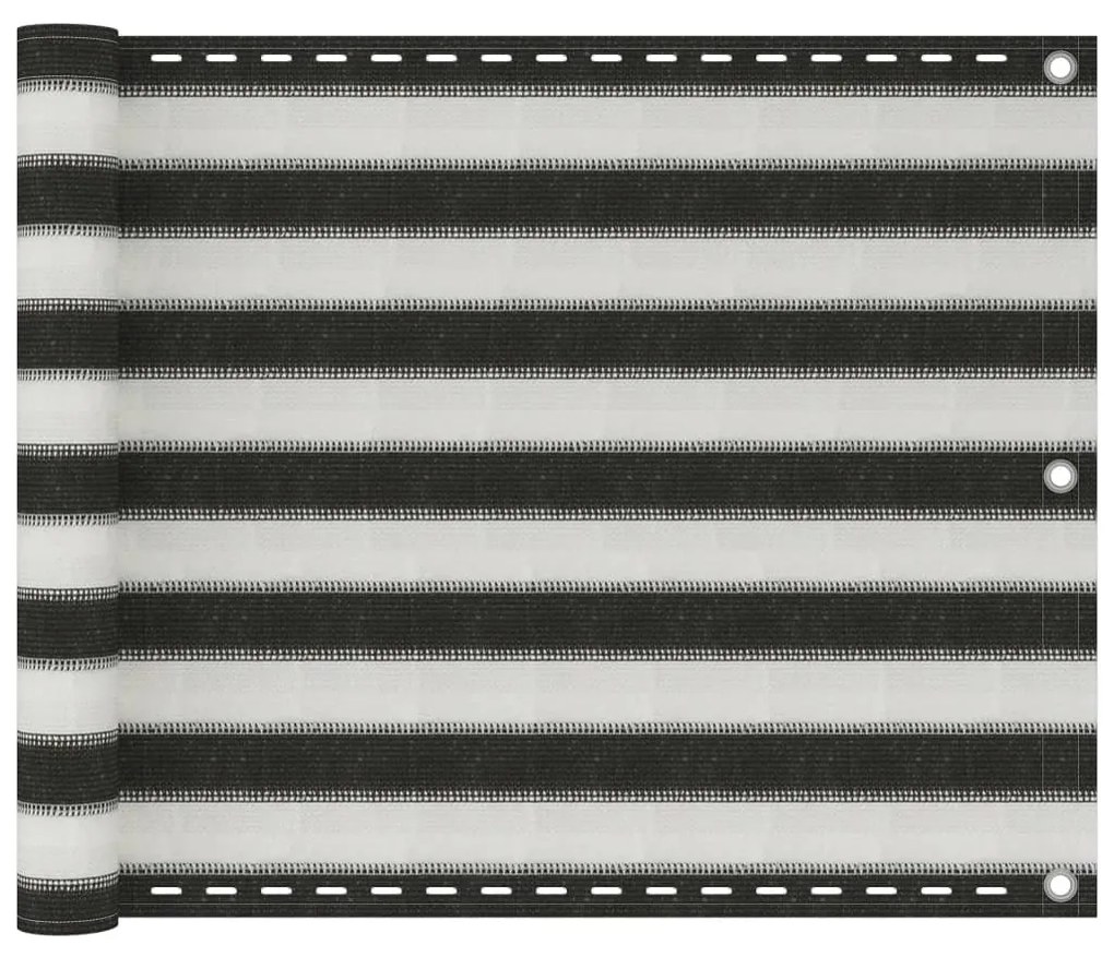 vidaXL Διαχωριστικό Βεράντας Ανθρακί και Λευκό 75 x 500 εκ. από HDPE