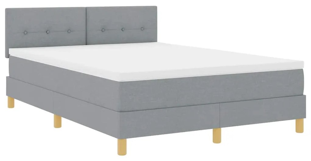 vidaXL Κρεβάτι box spring με στρώμα Ανοιχτό γκρι 160 x 200 cm ύφασμα